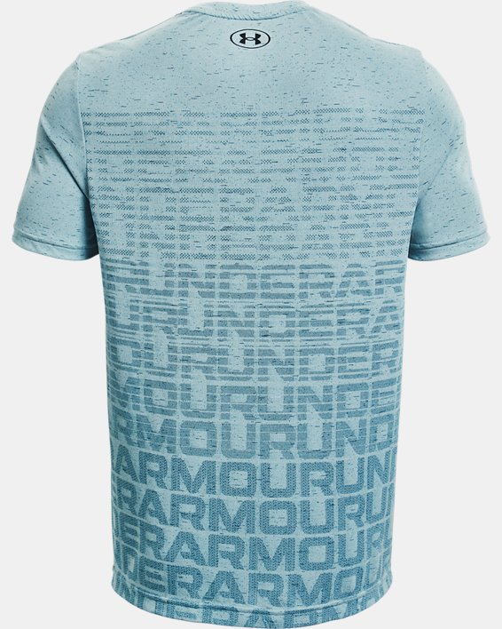 Men's UA Seamless Wordmark Short Sleeve, Blue, pdpMainDesktop image number 5
